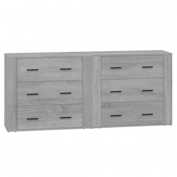 Buffets 2 pcs sonoma gris bois d'ingénierie