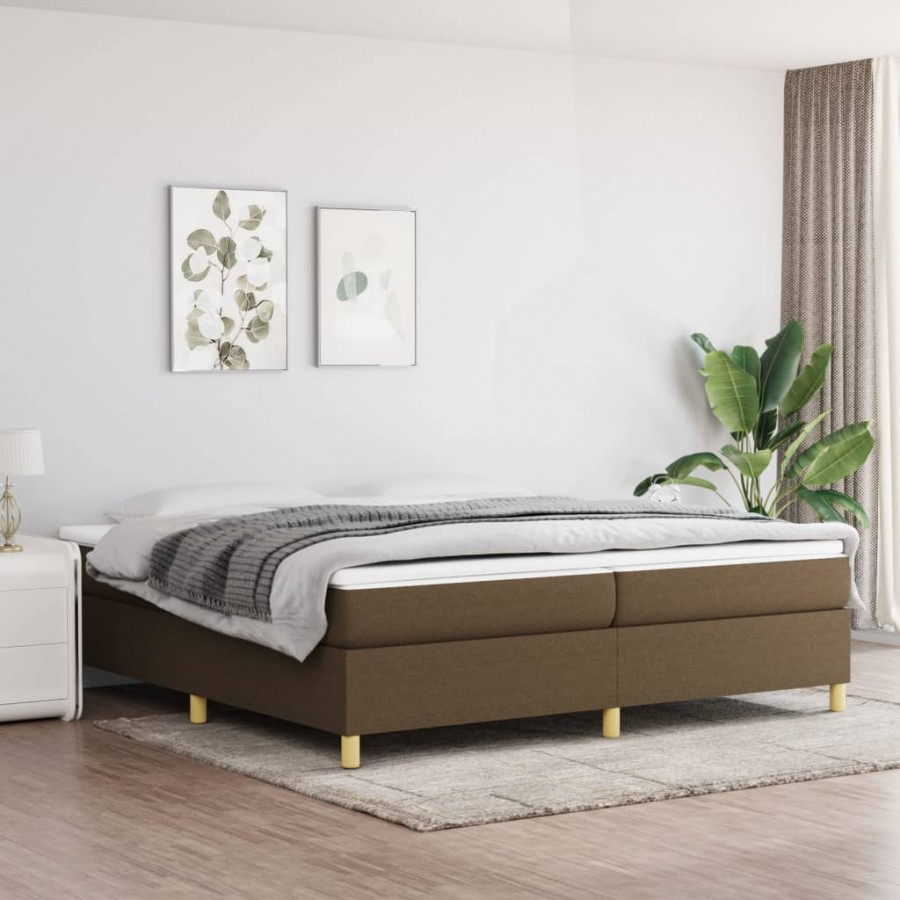 Cadre de lit avec matelas Marron foncé 200x200 cm