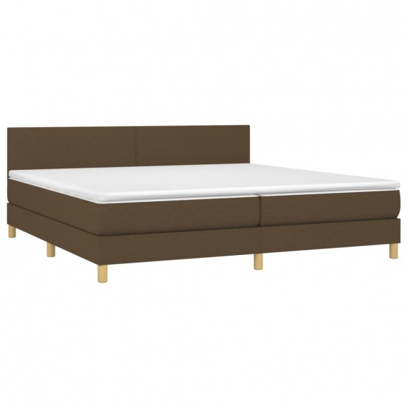 Cadre de lit matelas et LED Marron foncé 200x200 cm