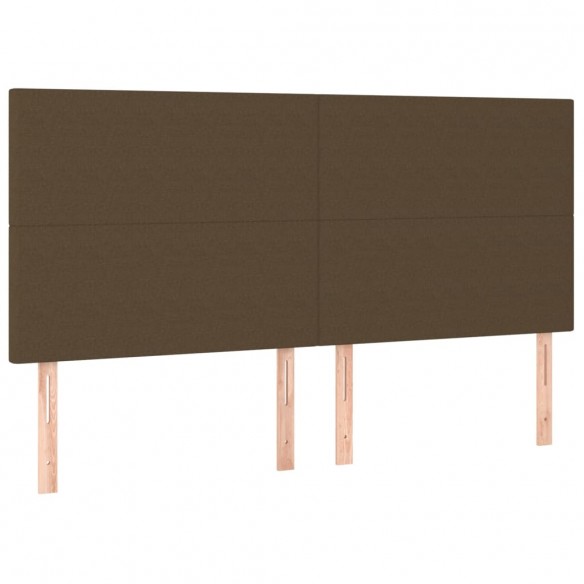 Têtes de lit 4 pcs Marron foncé 100x5x78/88 cm Tissu