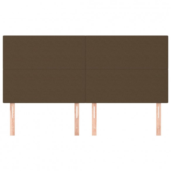 Têtes de lit 4 pcs Marron foncé 100x5x78/88 cm Tissu