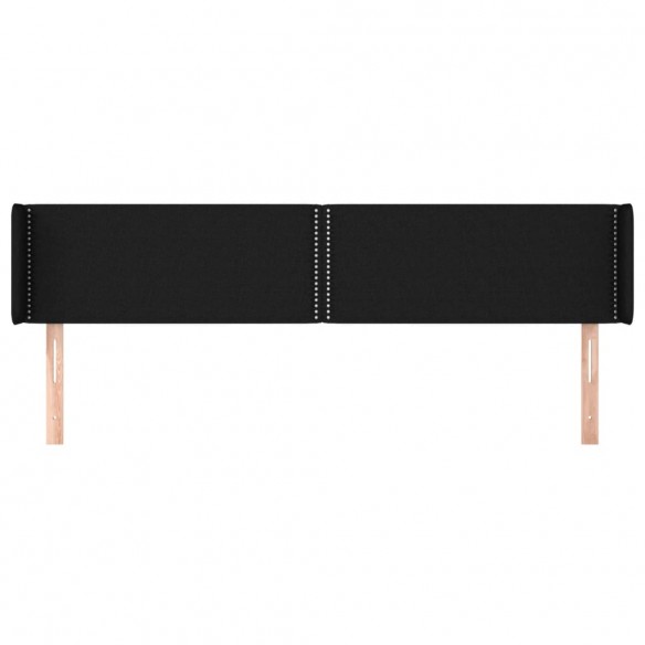 Tête de lit avec oreilles Noir 183x16x78/88 cm Tissu