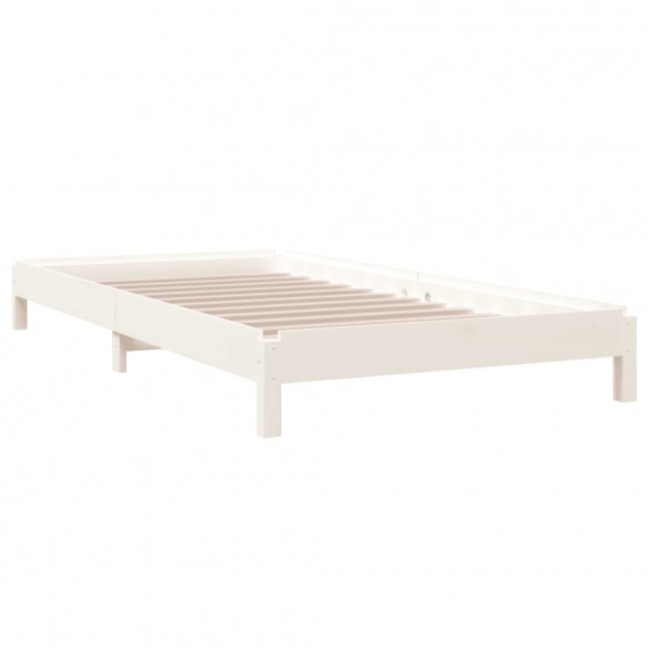 Lit empilable Blanc 90x190 cm Bois de pin massif