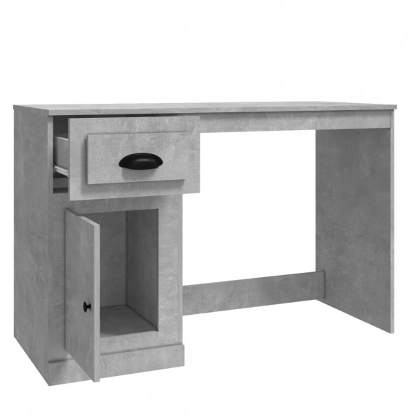 Bureau avec tiroir gris béton 115x50x75 cm bois d'ingénierie