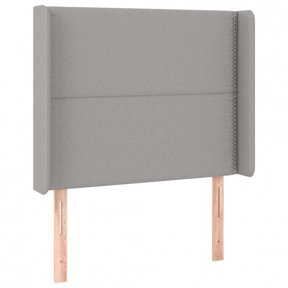 Cadre de lit et matelas Gris clair 90x190 cm Tissu