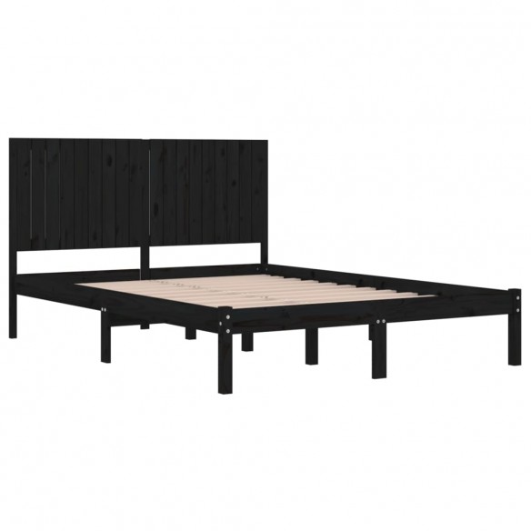 Cadre de lit Noir Bois massif 180x200 cm Super King