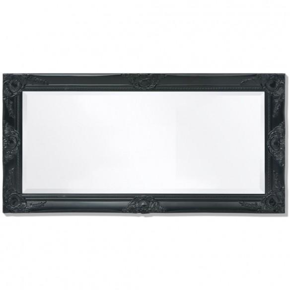 Miroir mural style baroque 100x50 cm noir