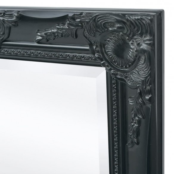 Miroir mural style baroque 100x50 cm noir