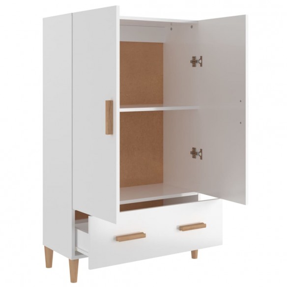 Buffet Blanc brillant 70x31x115 cm Bois d'ingénierie