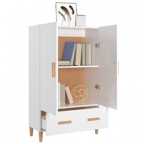 Buffet Blanc brillant 70x31x115 cm Bois d'ingénierie