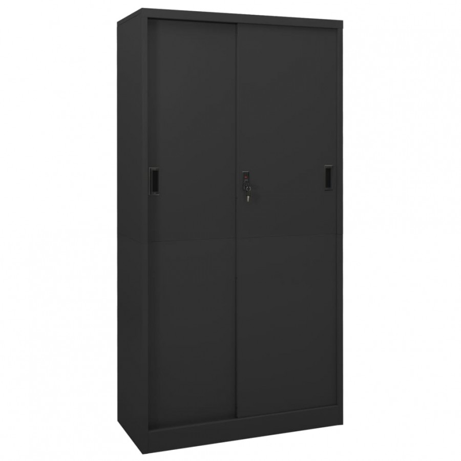 Armoire de bureau et porte coulissante Anthracite 90x40x180 cm