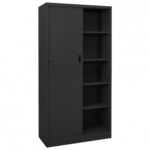 Armoire de bureau et porte coulissante Anthracite 90x40x180 cm