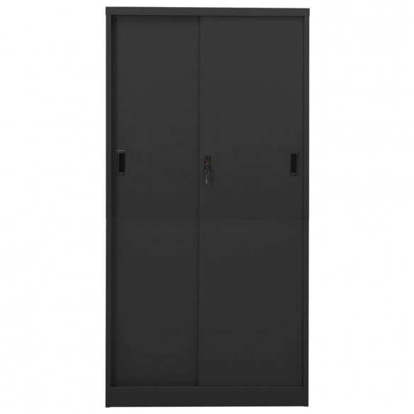 Armoire de bureau et porte coulissante Anthracite 90x40x180 cm