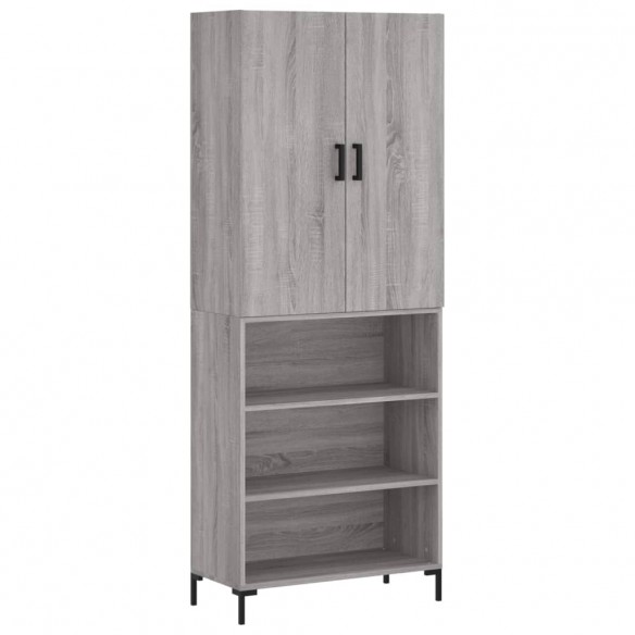 Buffet haut Sonoma gris 69,5x34x180 cm Bois d'ingénierie