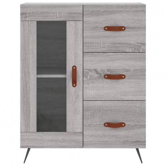 Buffet haut Sonoma gris 69,5x34x180 cm Bois d'ingénierie