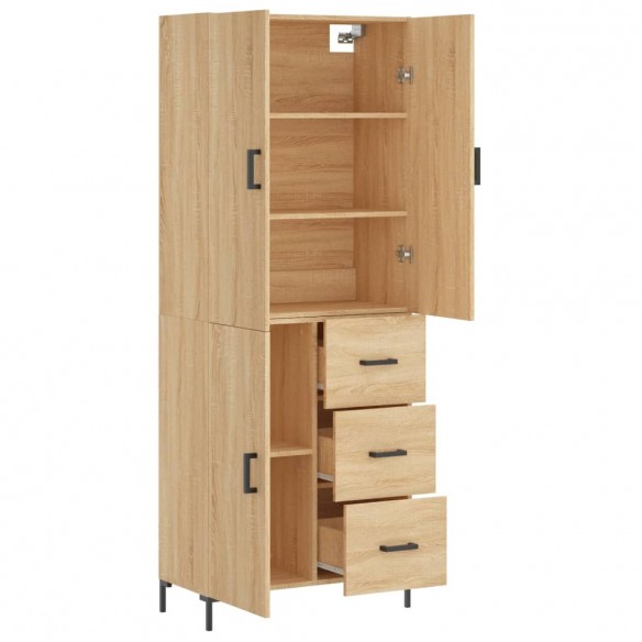 Buffet haut Chêne sonoma 69,5x34x180 cm Bois d'ingénierie