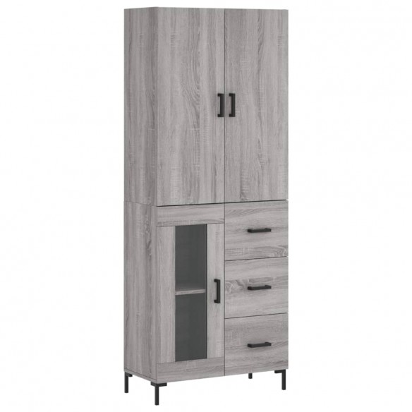 Buffet haut Sonoma gris 69,5x34x180 cm Bois d'ingénierie