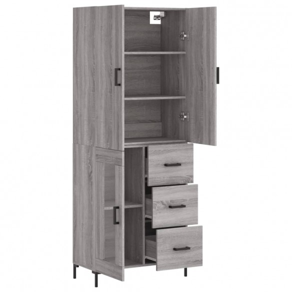 Buffet haut Sonoma gris 69,5x34x180 cm Bois d'ingénierie