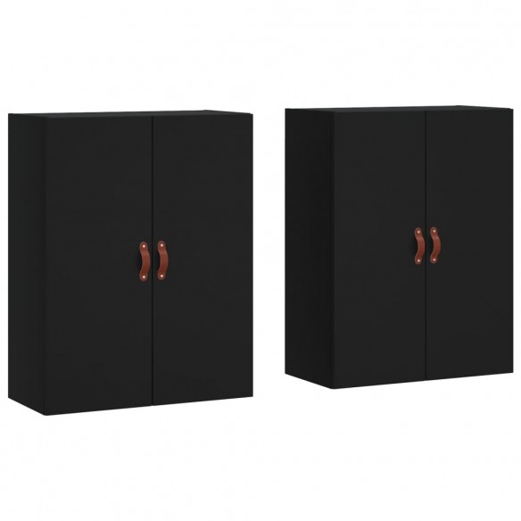 Armoires murales 2 pcs noir 69,5x34x90 cm