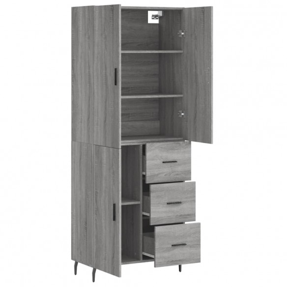 Buffet haut Sonoma gris 69,5x34x180 cm Bois d'ingénierie