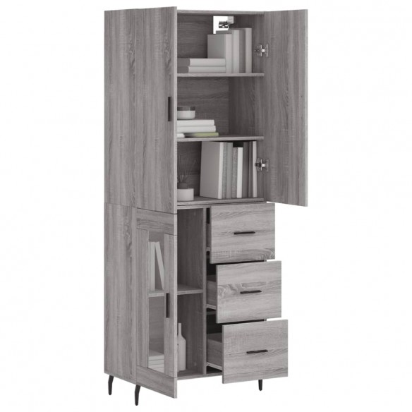 Buffet haut Sonoma gris 69,5x34x180 cm Bois d'ingénierie