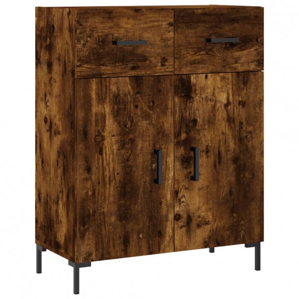 Buffet haut Chêne fumé 69,5x34x180 cm Bois d'ingénierie