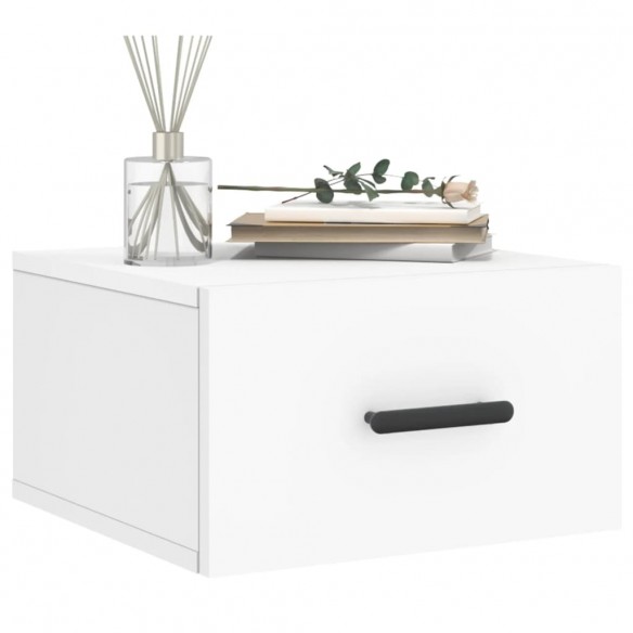 Tables de chevet murales 2 pcs blanc 35x35x20 cm