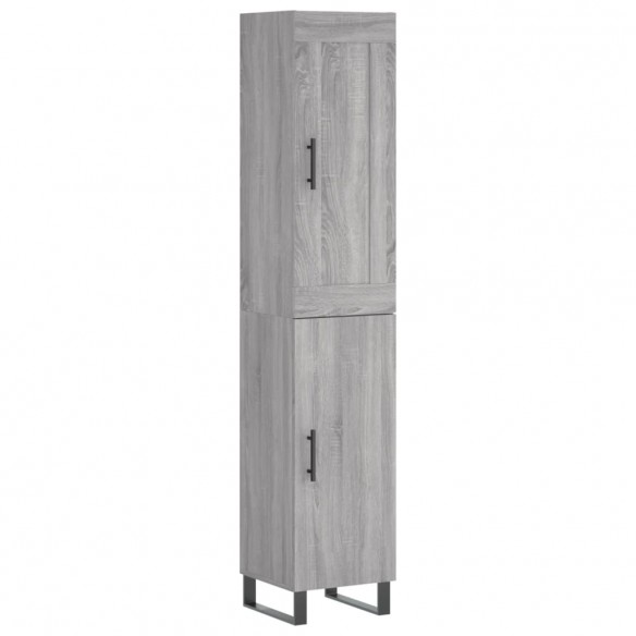 Buffet haut Sonoma gris 34,5x34x180 cm Bois d'ingénierie