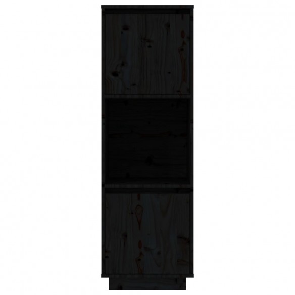 Buffet Noir 38x35x117 cm Bois massif de pin