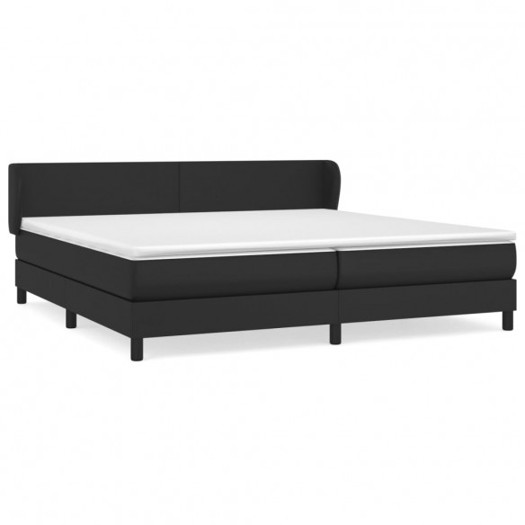 Cadre de lit avec matelas Noir 200x200 cm Similicuir