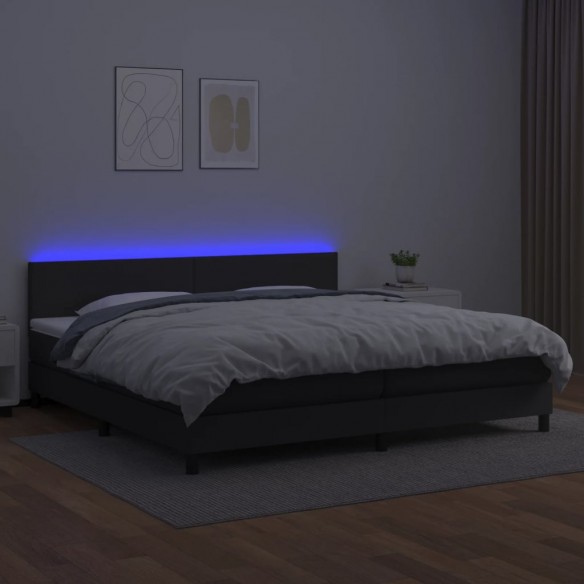 Cadre de lit avec matelas et LED Noir 200x200 cm