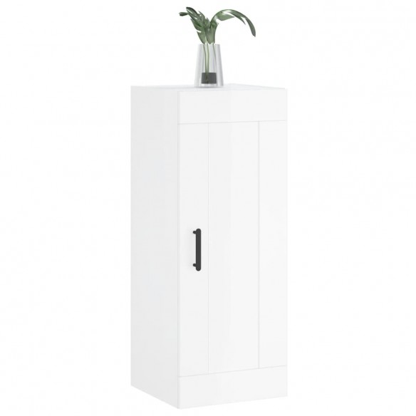 Armoire murale blanc brillant 34,5x34x90 cm bois d'ingénierie