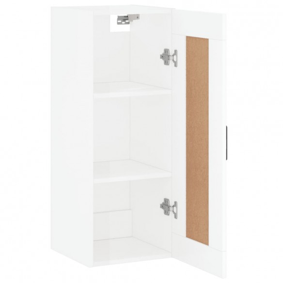 Armoire murale blanc brillant 34,5x34x90 cm bois d'ingénierie