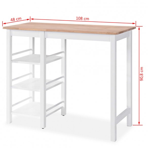 Ensemble de bar 3 pcs MDF Blanc