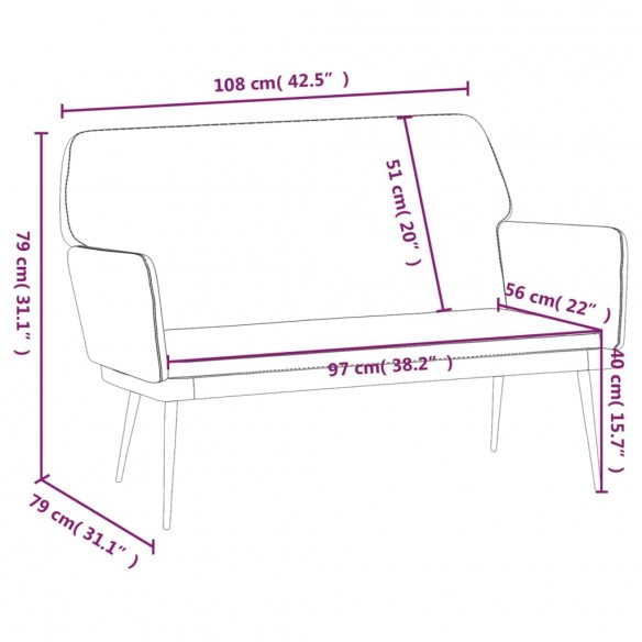 Banc Vert foncé 108x79x79 cm Velours