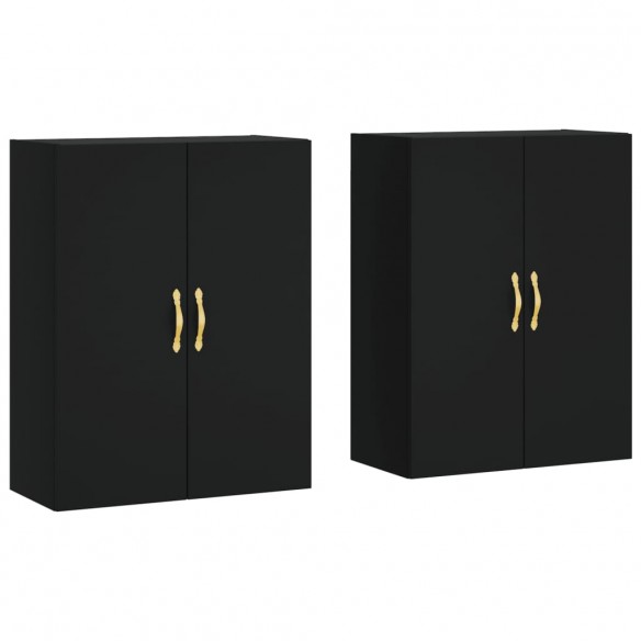 Armoires murales 2 pcs noir 69,5x34x90 cm