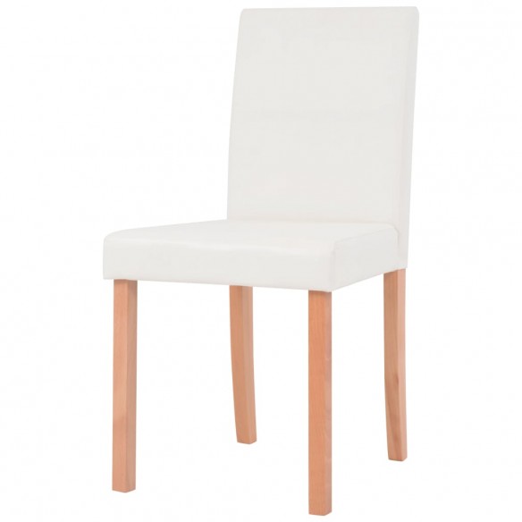 Table et chaises 7 pcs Cuir synthétique Chêne Couleur crème