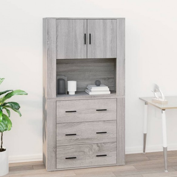 Armoire murale Sonoma gris 80x33x80 cm Bois d'ingénierie