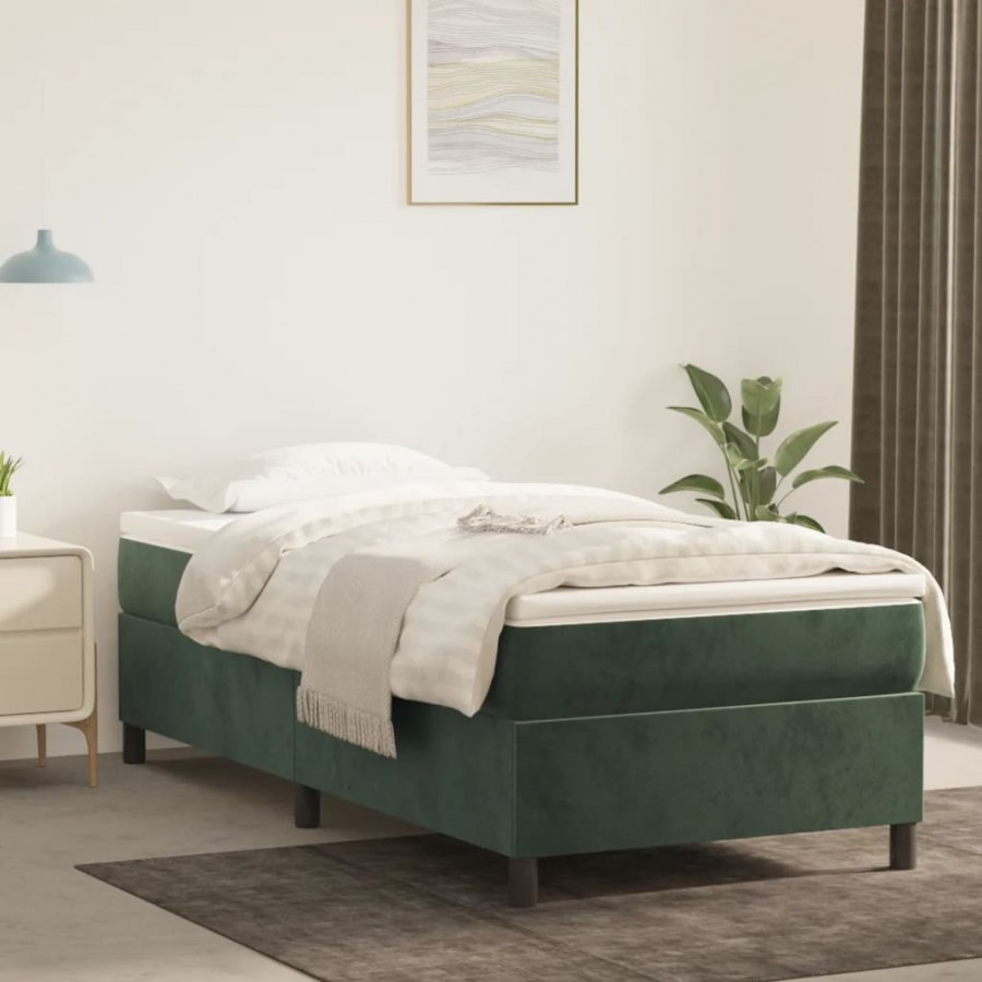 Cadre de lit Vert foncé 90x200 cm Velours