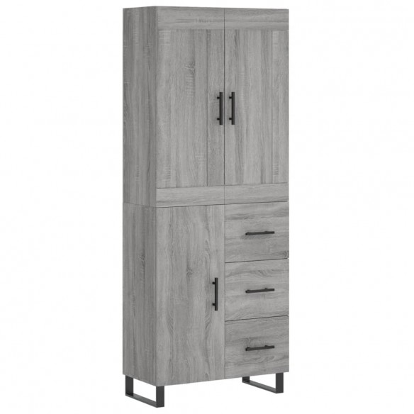 Buffet haut Sonoma gris 69,5x34x180 cm Bois d'ingénierie