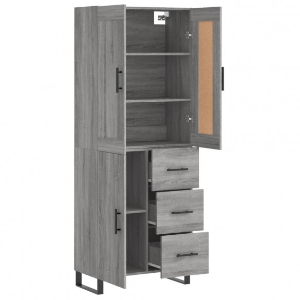 Buffet haut Sonoma gris 69,5x34x180 cm Bois d'ingénierie