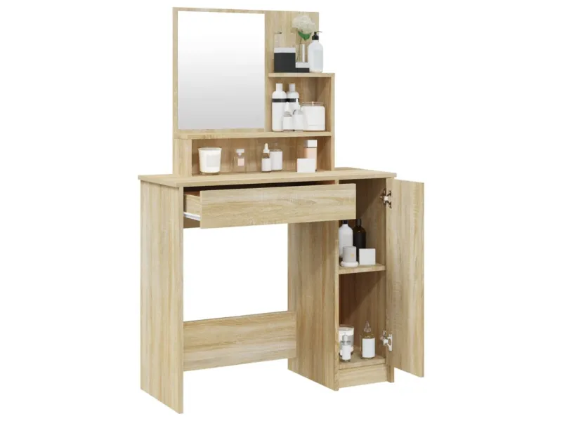 Coiffeuse avec miroir Chêne sonoma 86,5x35x136 cm