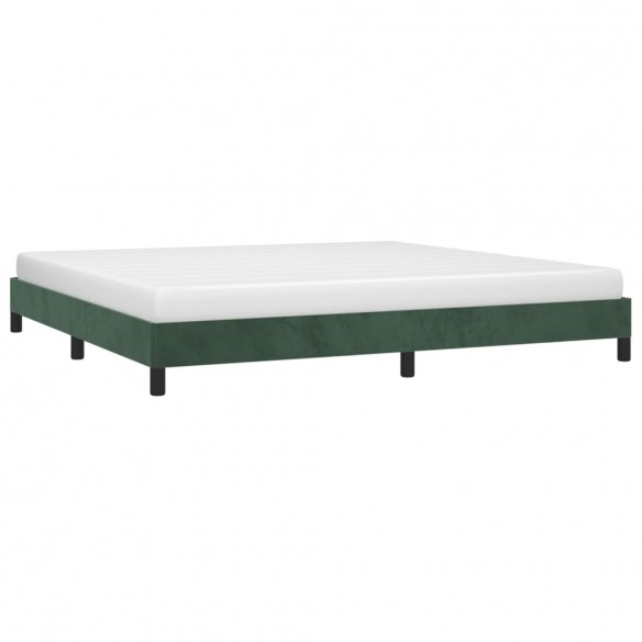 Cadre de lit Vert foncé 200x200 cm Velours