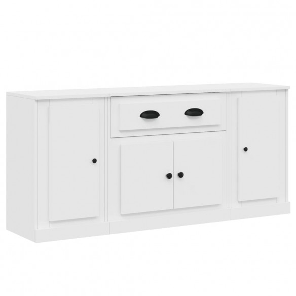 Buffets 3 pcs Blanc Bois d'ingénierie