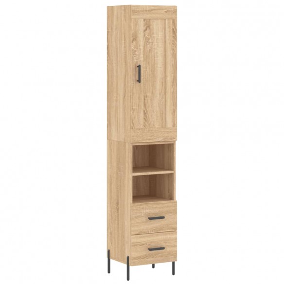 Buffet haut Chêne sonoma 34,5x34x180 cm Bois d'ingénierie