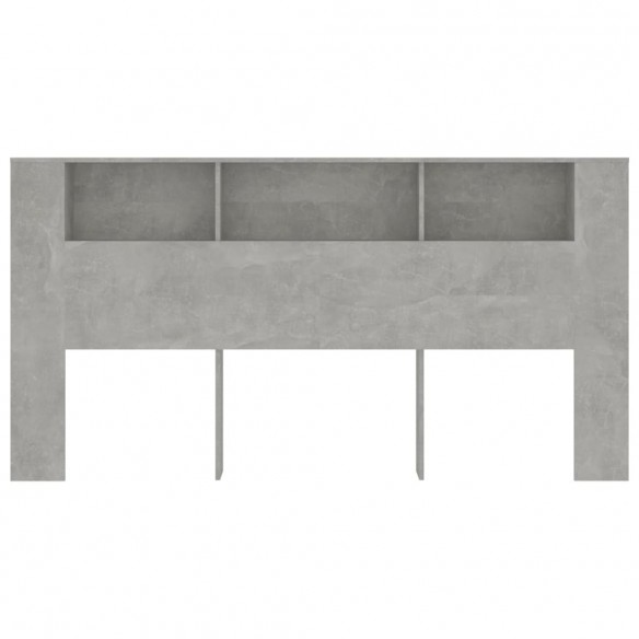 Armoire de tête de lit Gris béton 200x18,5x104,5 cm