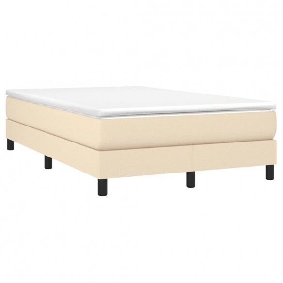 Cadre de lit avec matelas Crème 120x200 cm Tissu