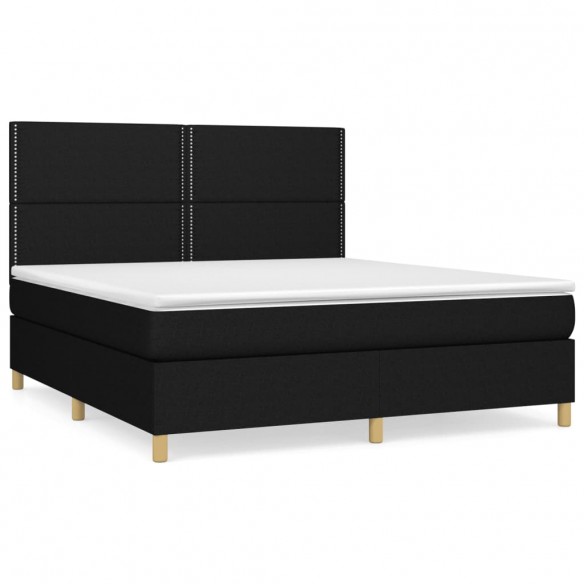 Cadre de lit avec matelas Noir 160x200 cm Tissu