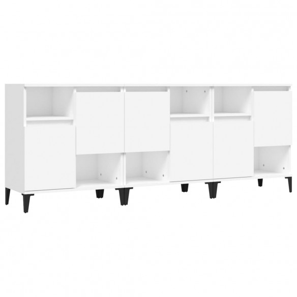 Buffets 3 pcs blanc 60x35x70 cm bois d'ingénierie