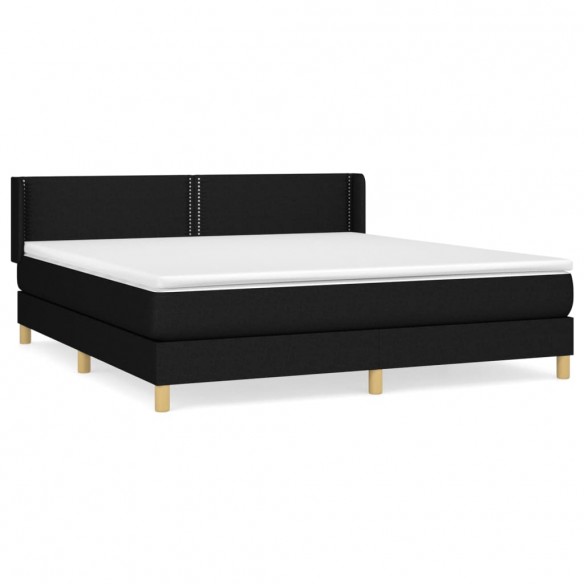 Cadre de lit avec matelas Noir 160x200 cm Tissu